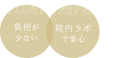 負担が少ない/院内ラボで安心