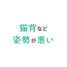 猫背など姿勢が悪い